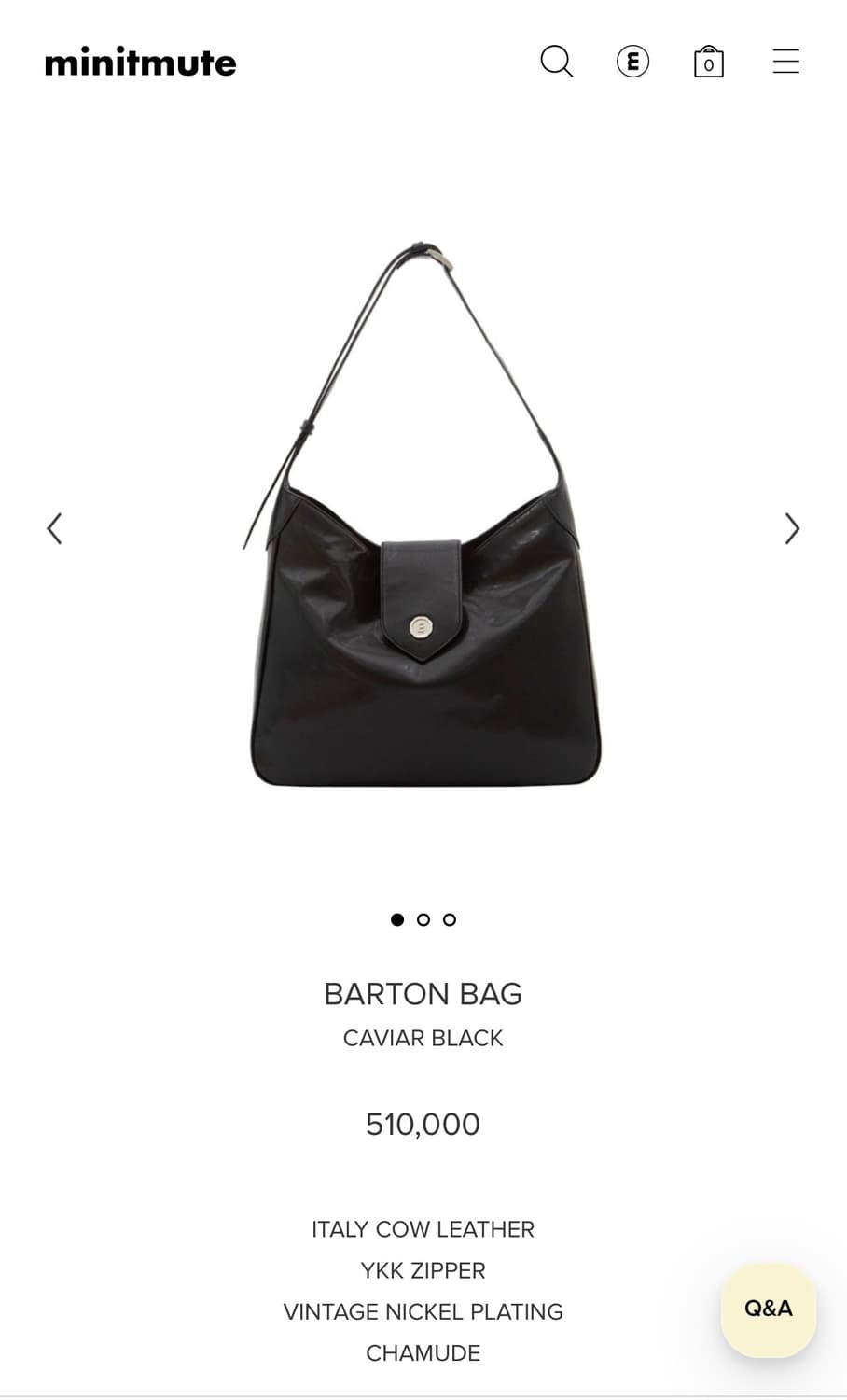 미닛뮤트 바톤백 캐비어 블랙 상품이미지1
