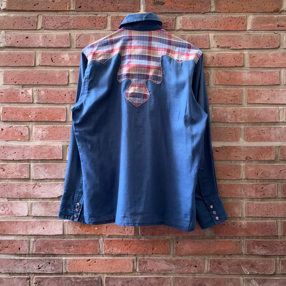 70~80s USA 랭글러 Wrangler 체크 요크 웨스턴 셔츠 상품이미지6