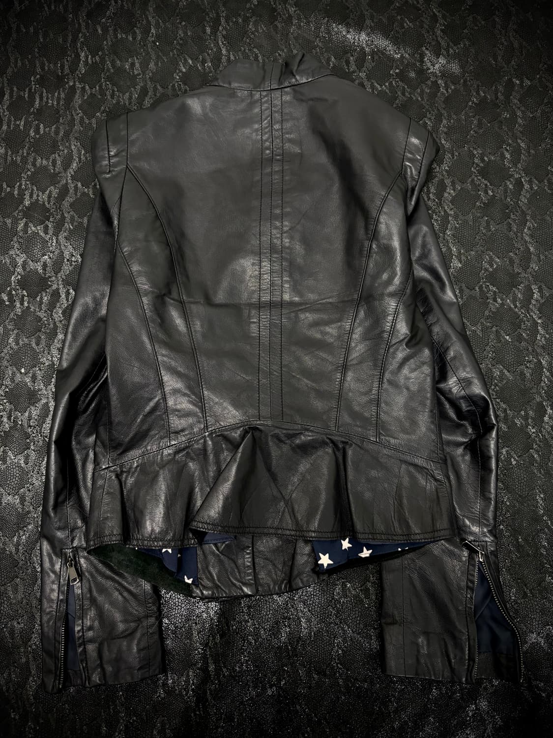 “Vintage” Rare Design Draped Leather JK 상품이미지5