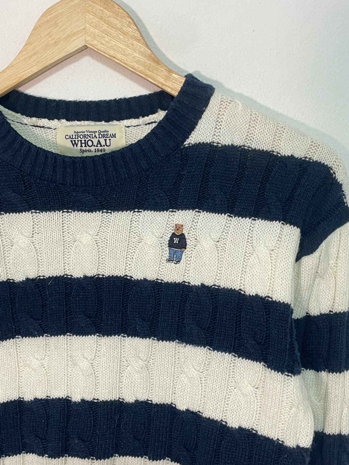 후아유 꽈배기 스트라이프 니트 상품이미지5