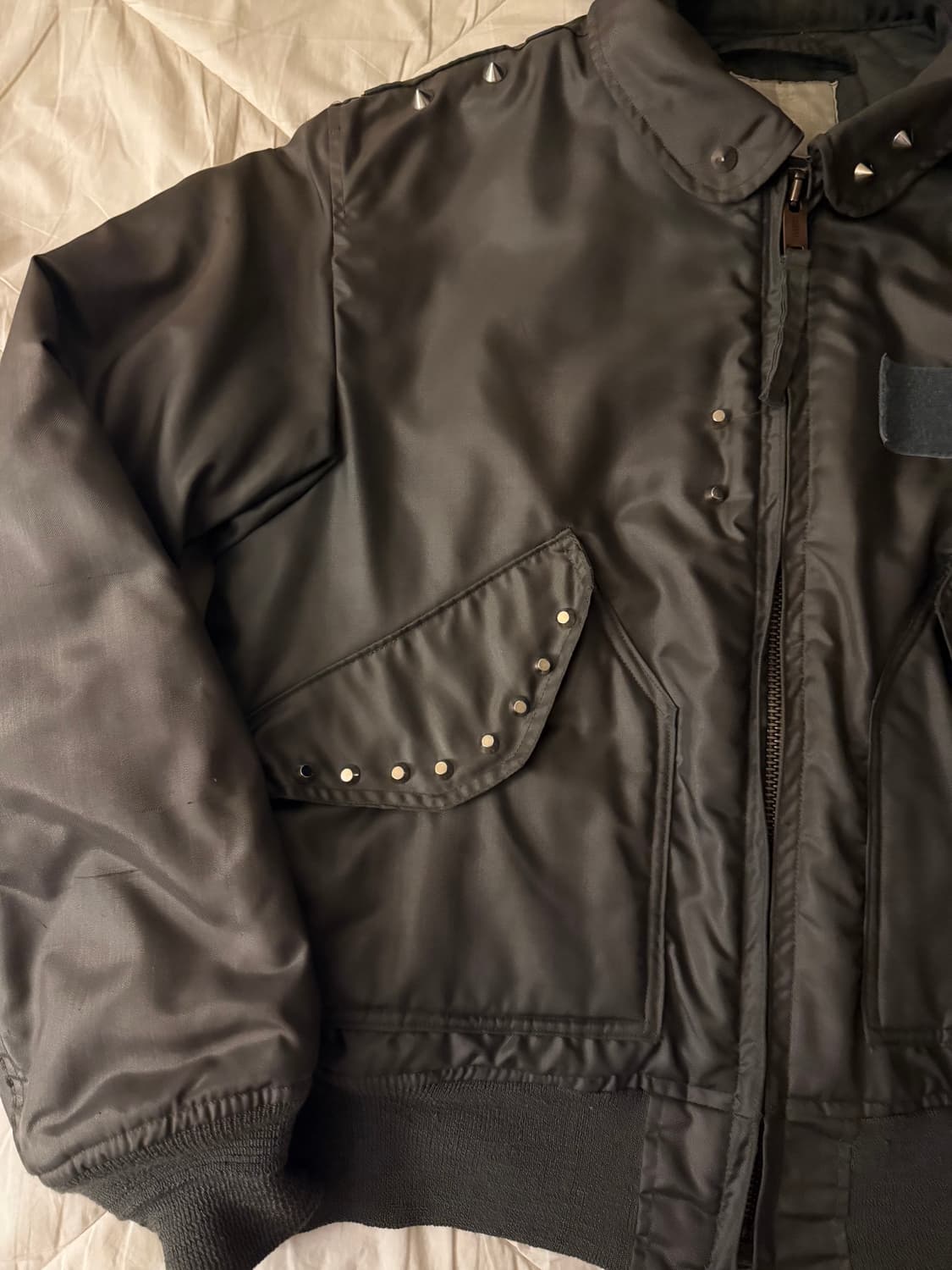 80s 미군 리워크 스터드 봄버 자켓 상품이미지3