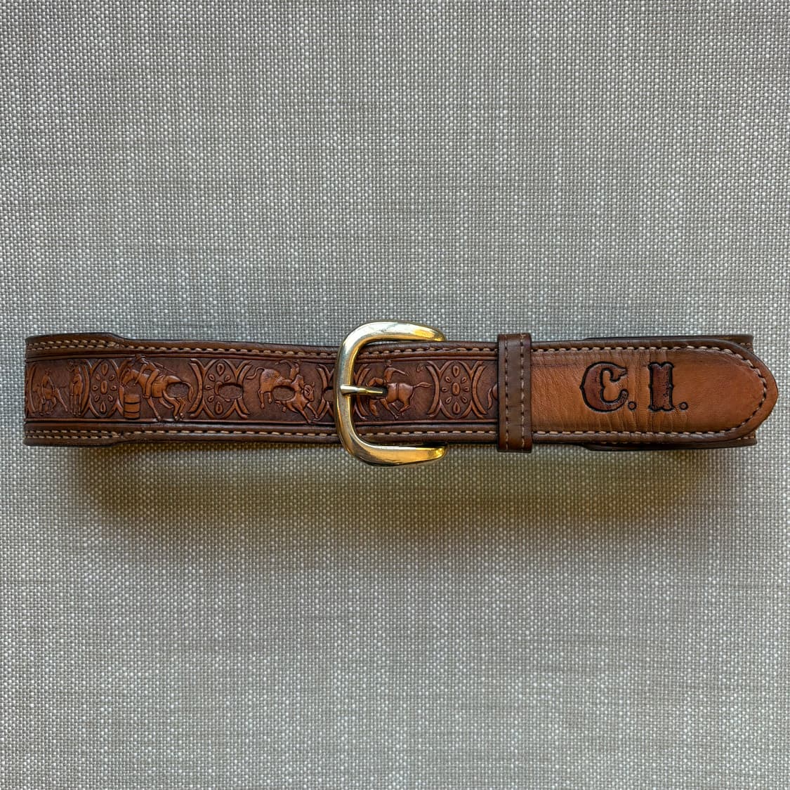 [24] 70s USA TEX TAN 카빙 레더 웨스턴 벨트 상품이미지2