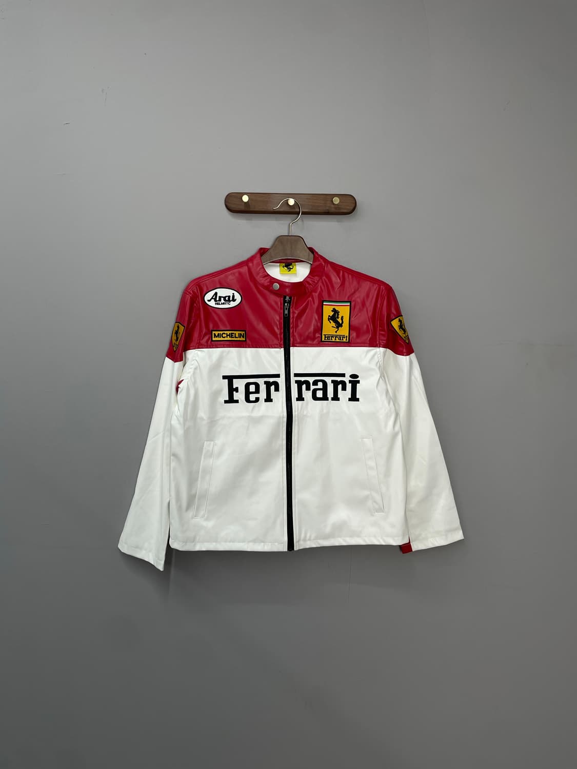 페라리 F1 자수로고 레드 레더자켓 H1840 상품이미지2