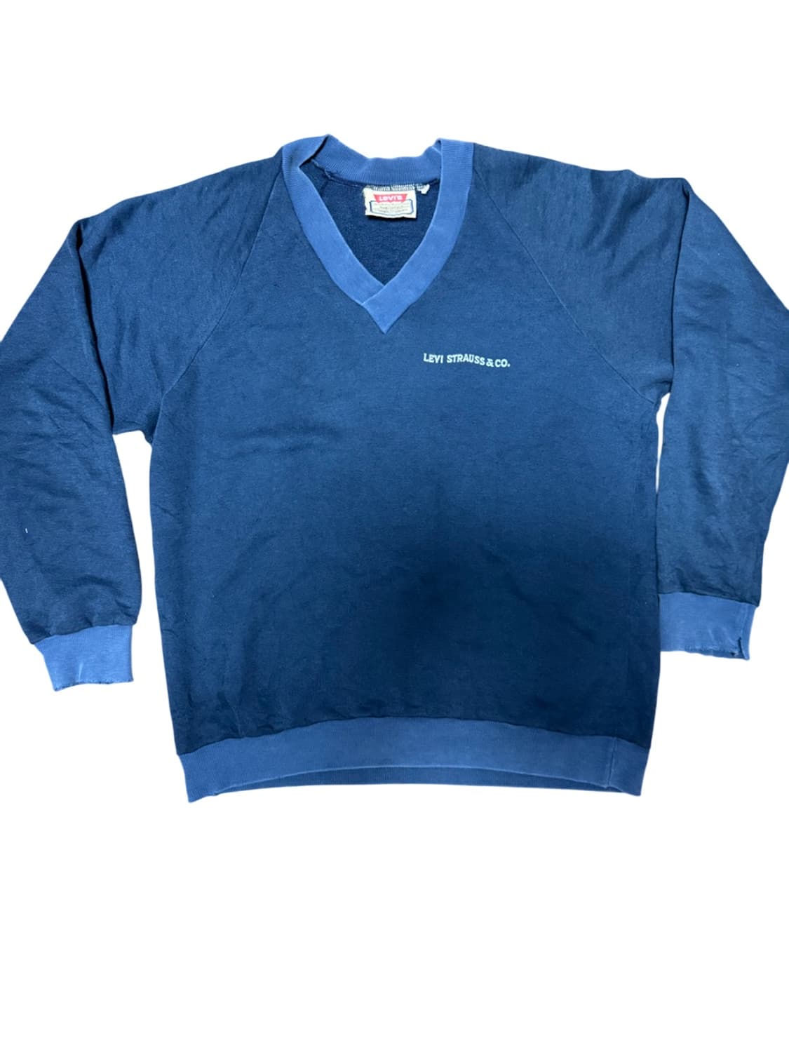 80s levie’s V-neck logo print sweatshirt 상품이미지1