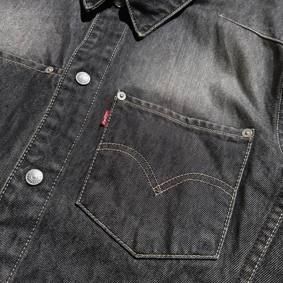 리바이스 엔지니어드 진 흑청 데님 트러커 자켓 상품이미지6