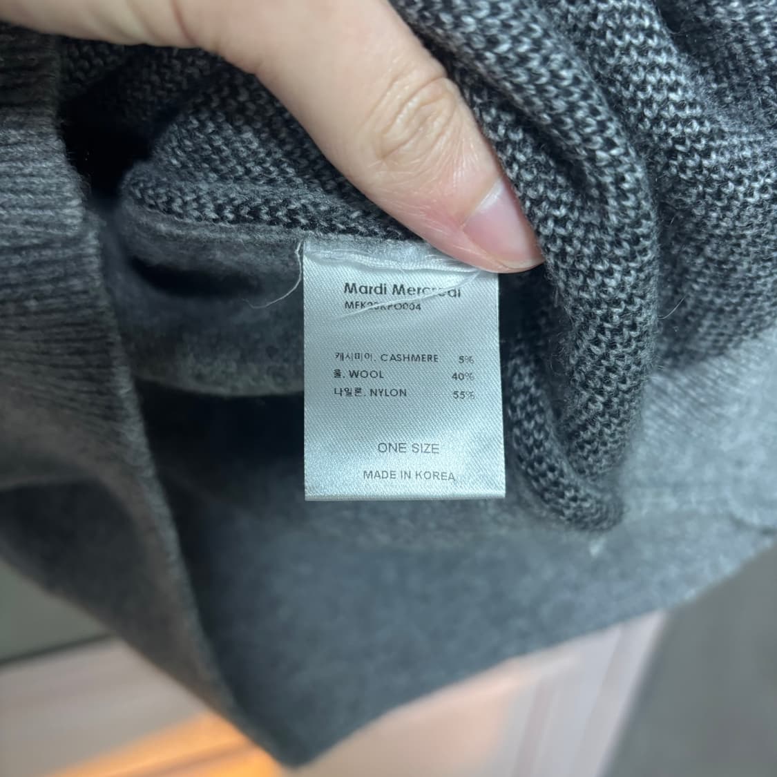 마르디 메크르디 울 캐시미어 니트 그레이 상품이미지3