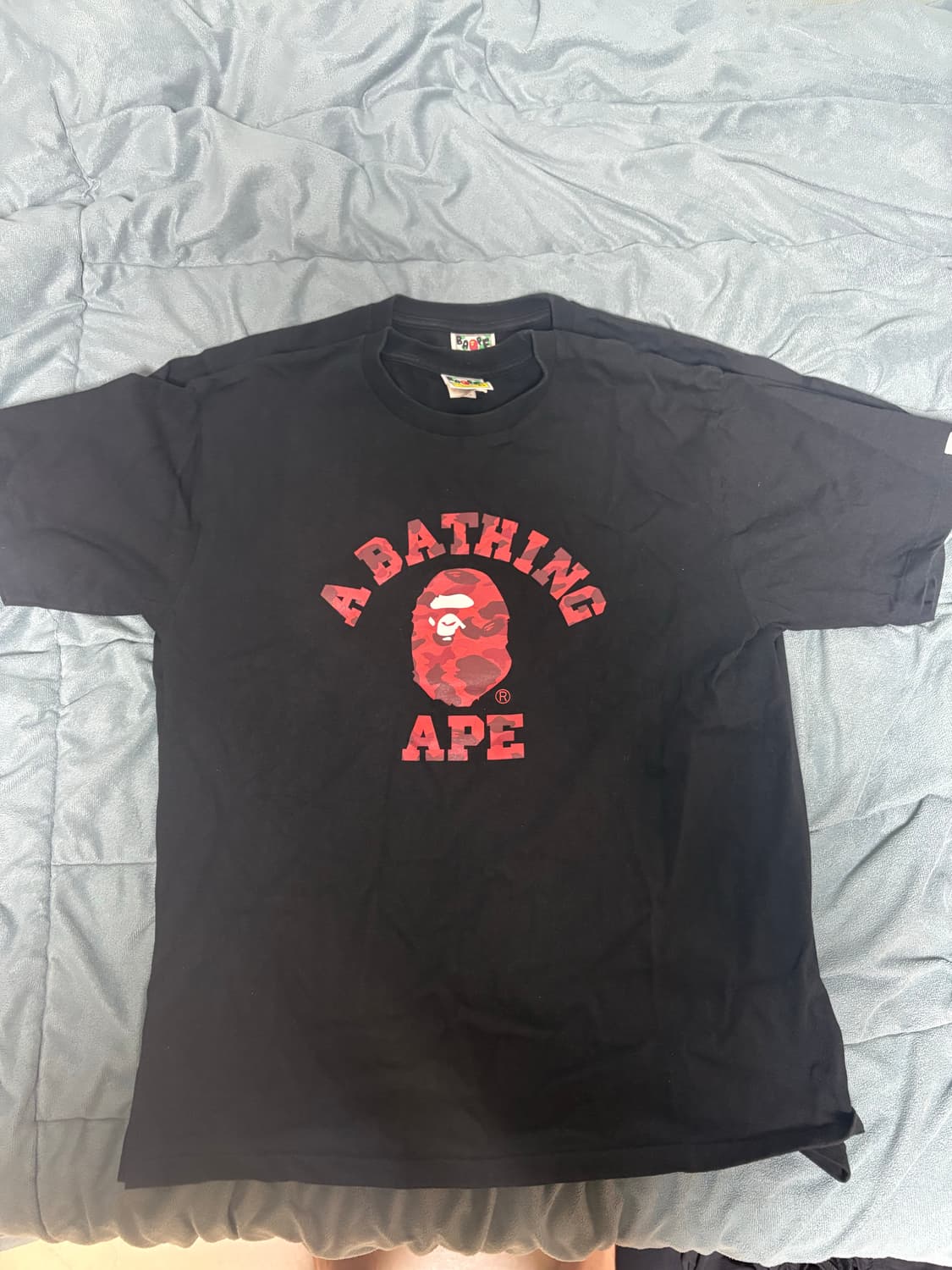 베이프 bape 레드 카모 프린팅 반팔 xl 상품이미지1