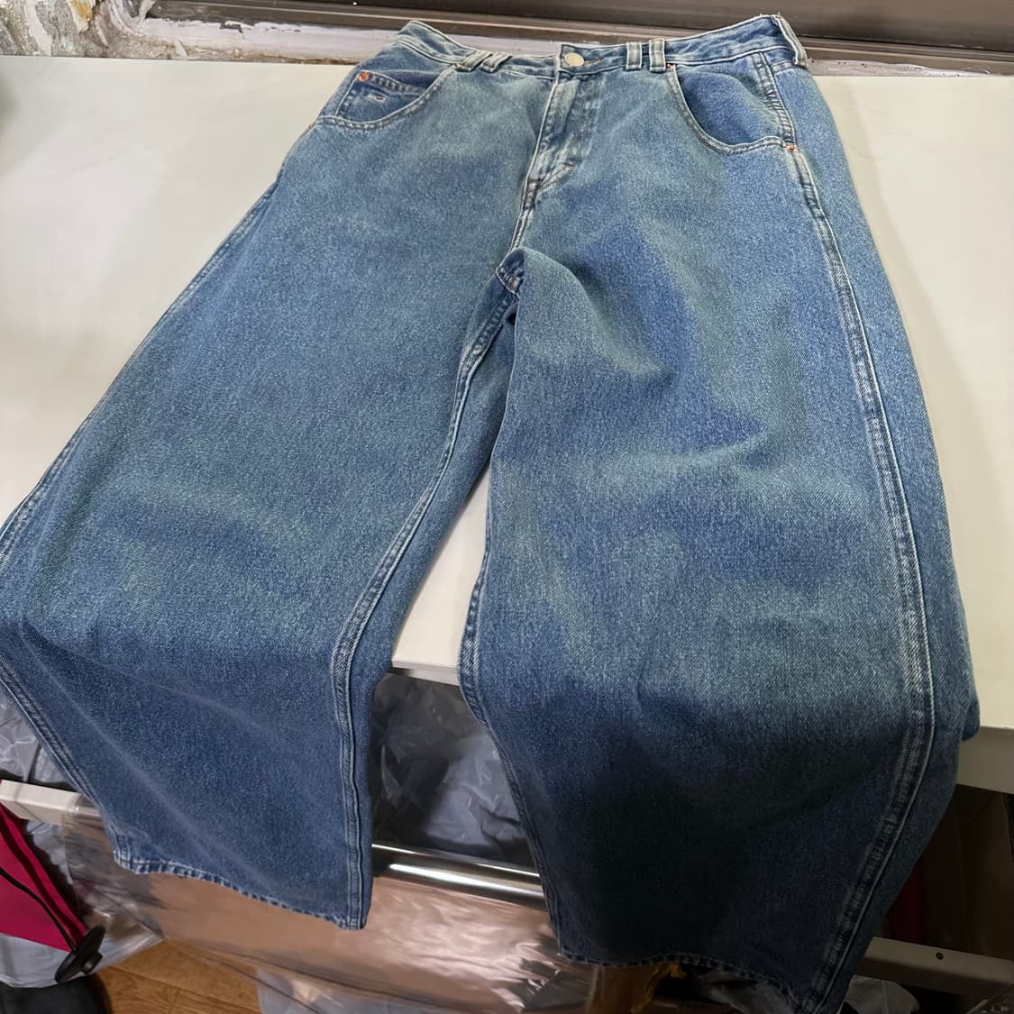 우먼M-L 타미진스 와이드핏 연청워시드 데님팬츠 상품이미지4