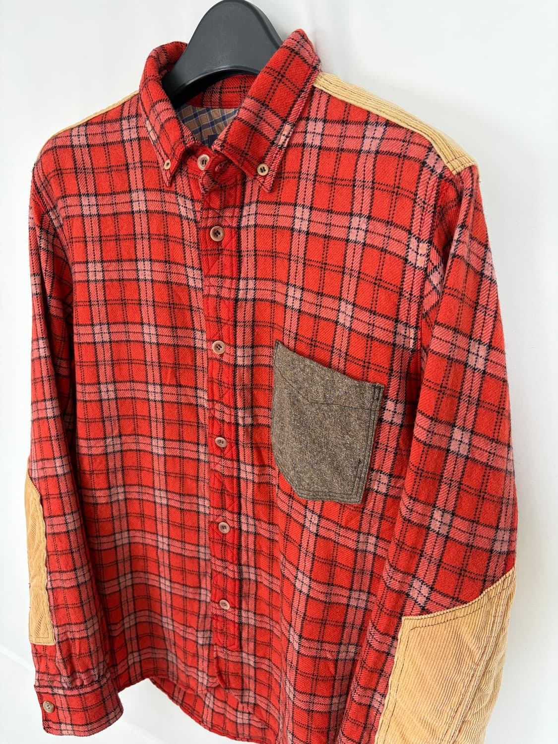 a297) 준야와타나베 x 꼼데가르송 패치워크 플란넬셔츠 상품이미지4