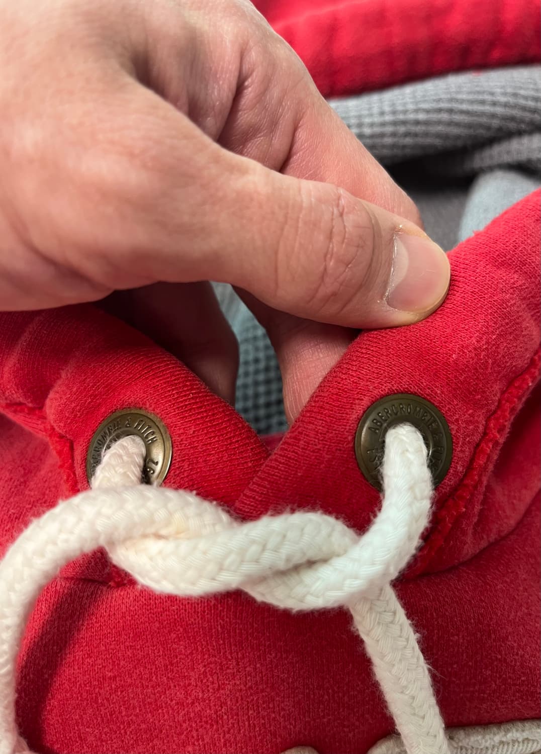 아베크롬비 후드 y2k 레드 L    남녀공용 상품이미지5