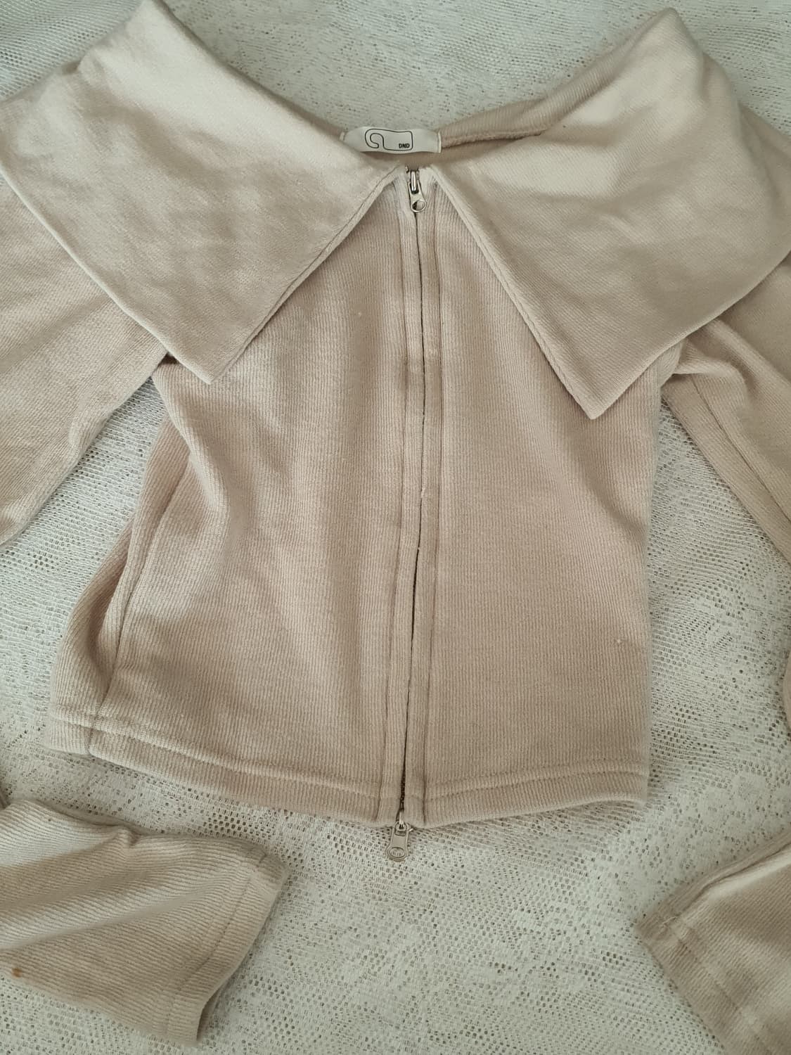 [빈티지] 오프숄더 집업 니트 가디건 상품이미지5