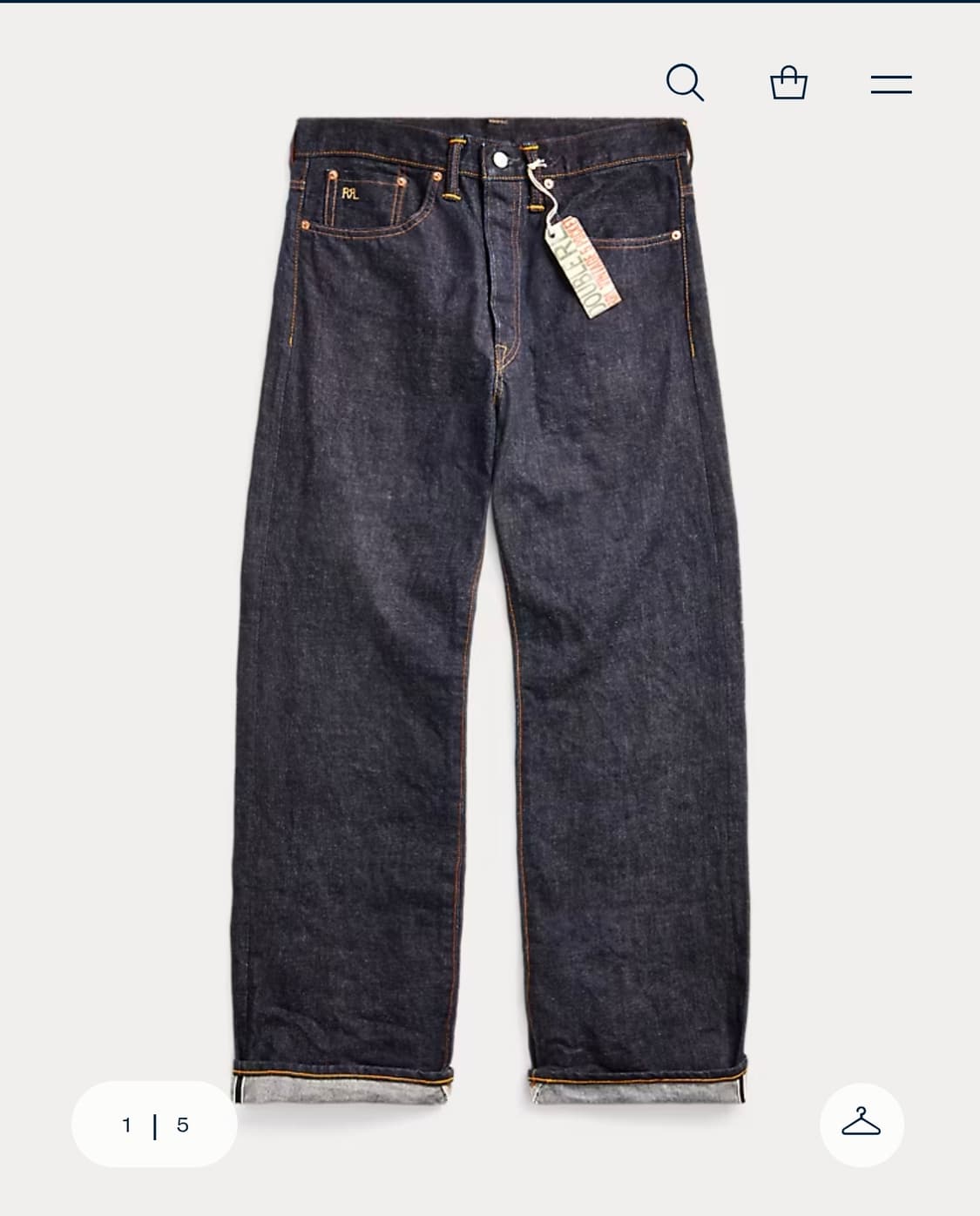 RRL 빈티지 파이브포켓 이스트 웨스트 셀비지 진 상품이미지1