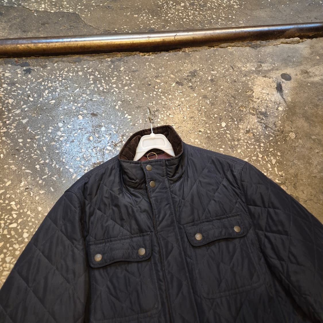 L~XL(착샷잇음) 차이나카라 네이비 퀼팅자켓  상품이미지6