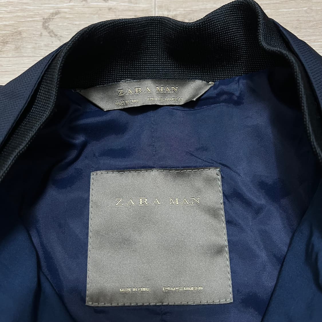 자라 베이직 코튼 블루종 집업자켓 [네이비] M/95 상품이미지4
