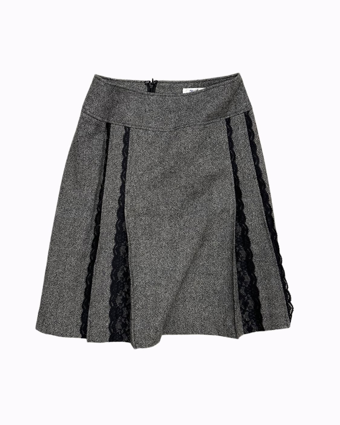 lace pleats wool skirt 상품이미지1