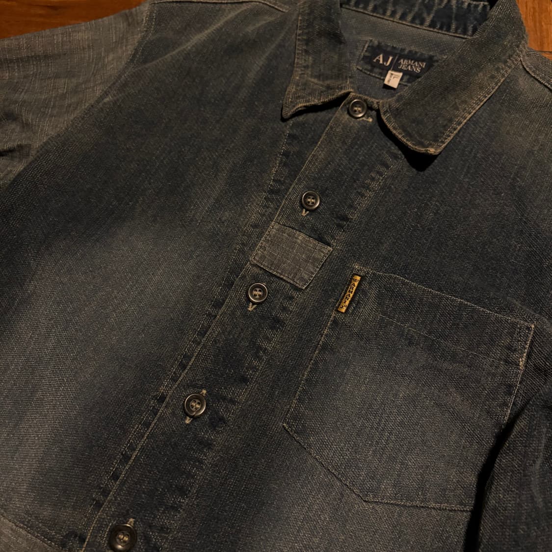 Armani jeans 더블 패널 워크 데님 셔츠 상품이미지4