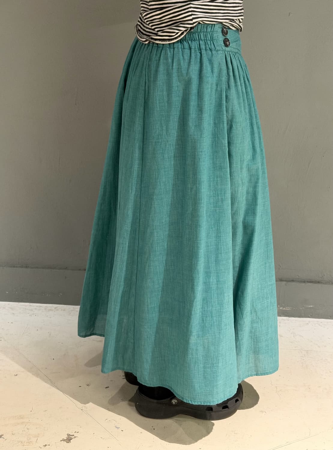 side button point mint long skirt 상품이미지4