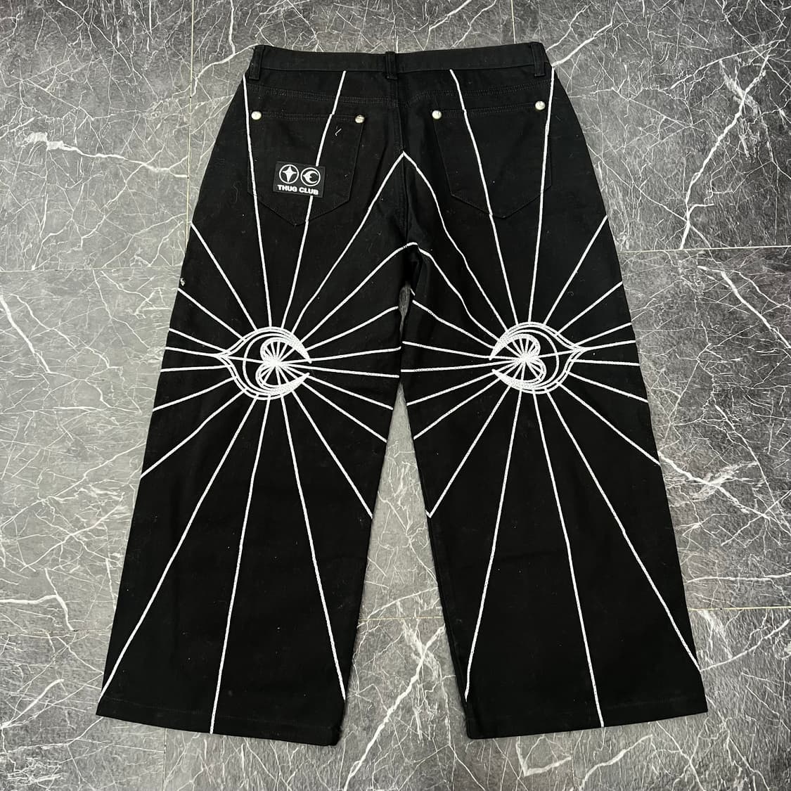 떠그클럽 체인 스티치 데님 팬츠 블랙 3  상품이미지5