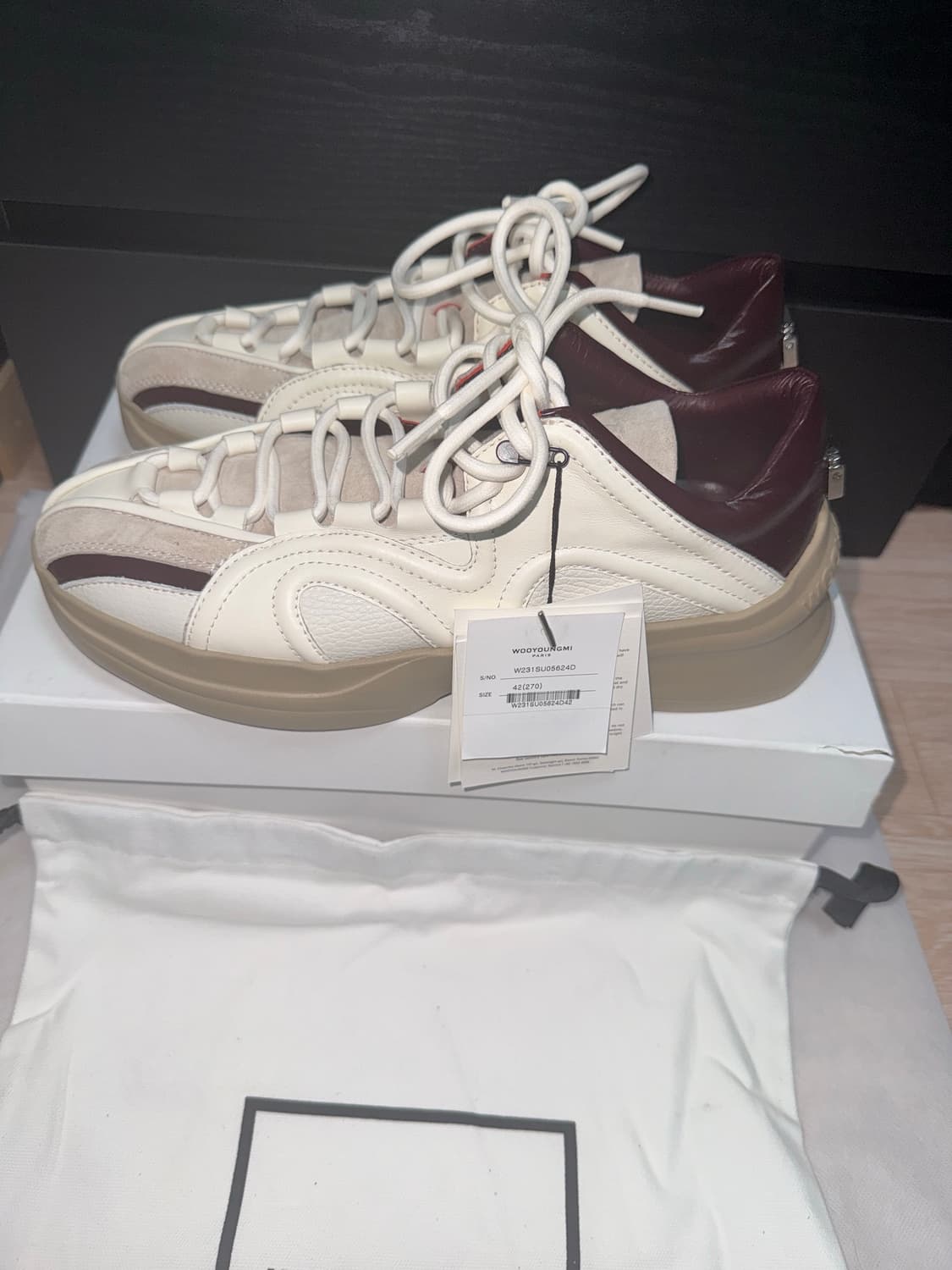 (새상품)우영미 브라운 레더 로우탑 스니커즈 (42-270 상품이미지1