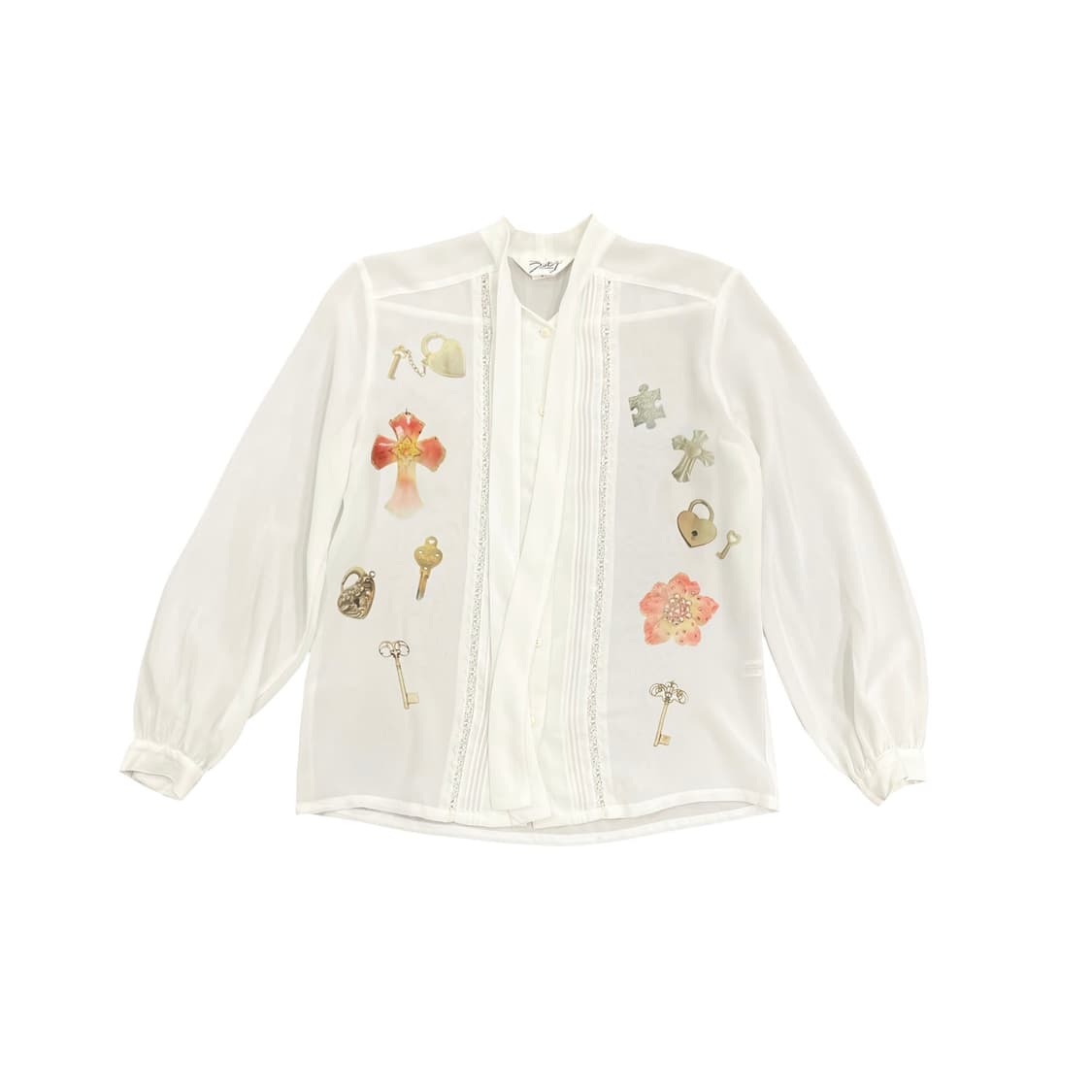 Gothic Printing See Through Shirt 상품이미지2