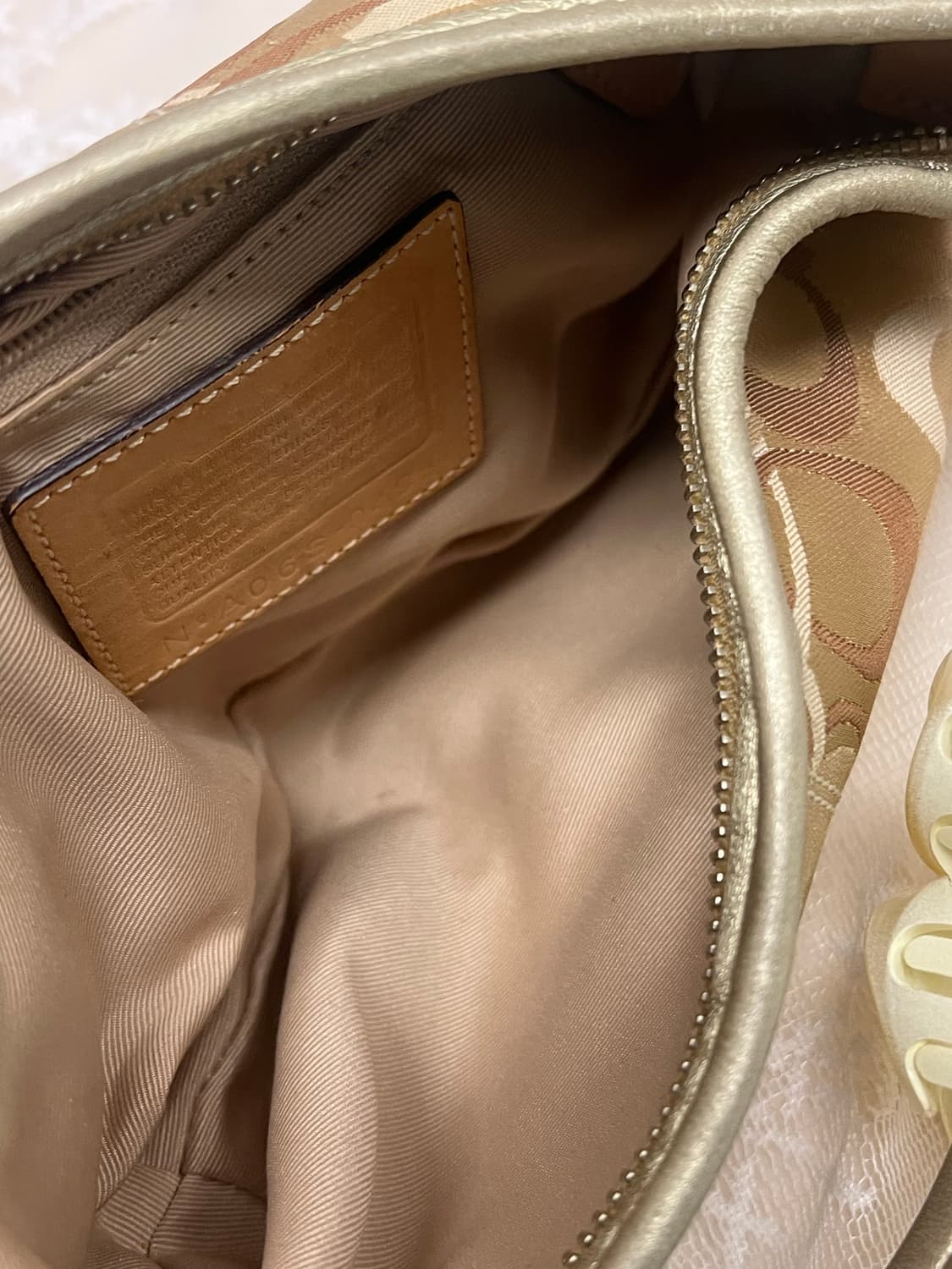 90s coach 시그니처 라떼 베이지 브라운 자카드 숄더백 핸드백 상품이미지5