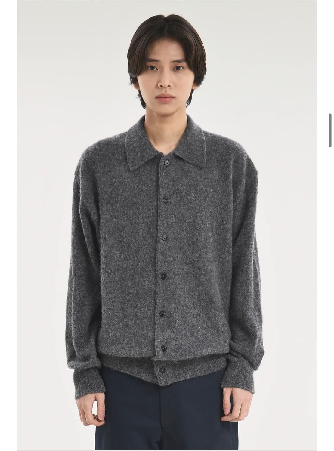 브라운야드 알파카 카라가디건 상품이미지1