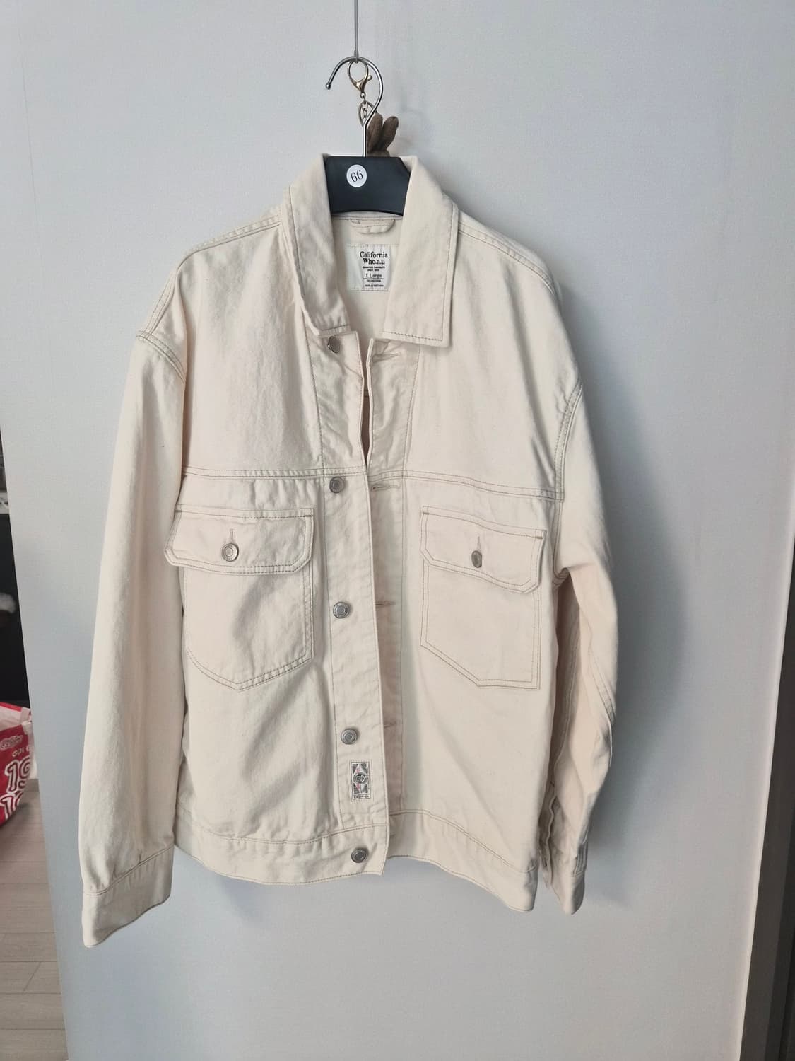 후아유 캘리포니아 코튼 트러커 자켓 (아이보리/XL) 상품이미지1