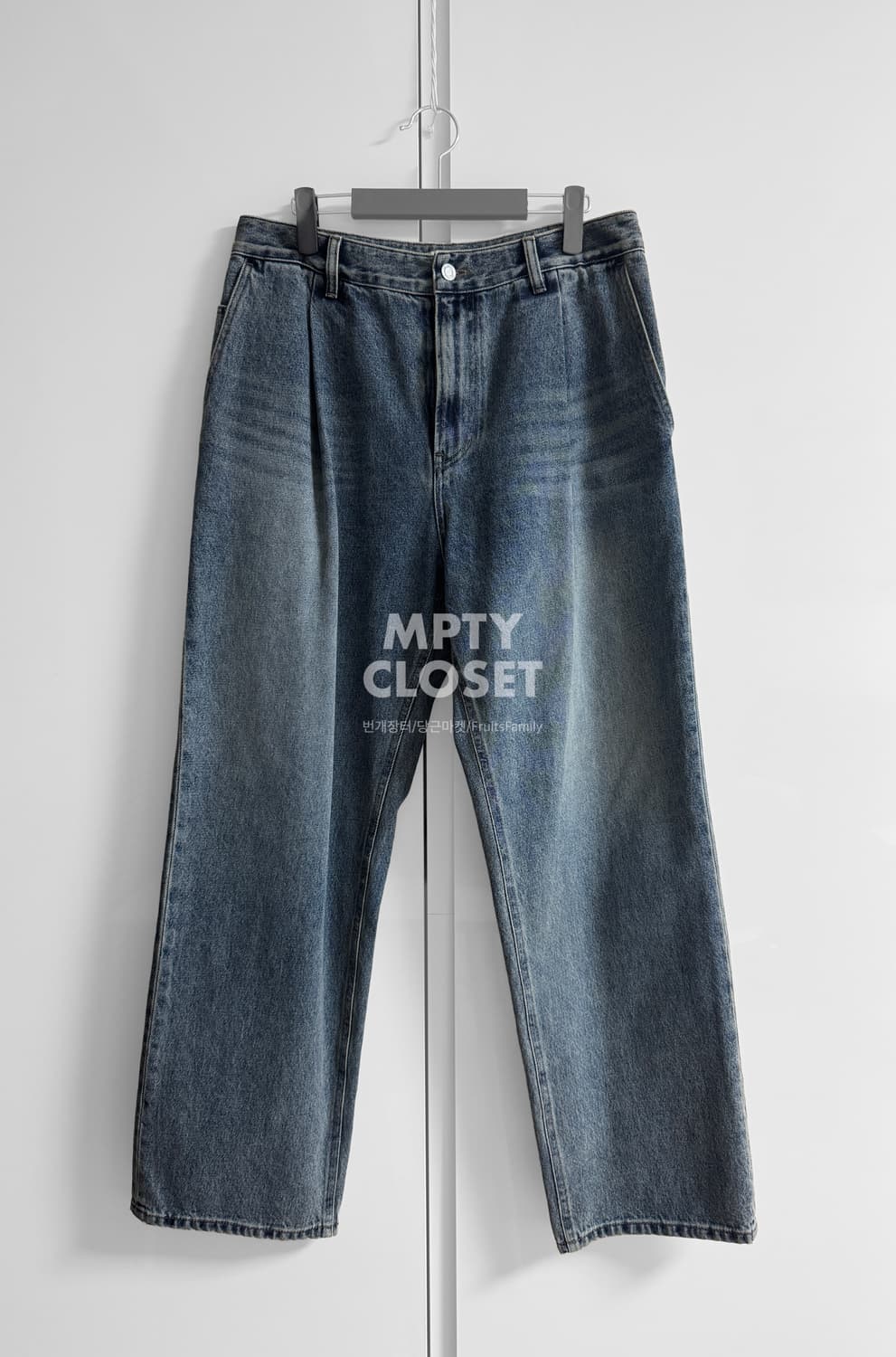 [82] 타임옴므 원턱 와이드 데님 팬츠 상품이미지1
