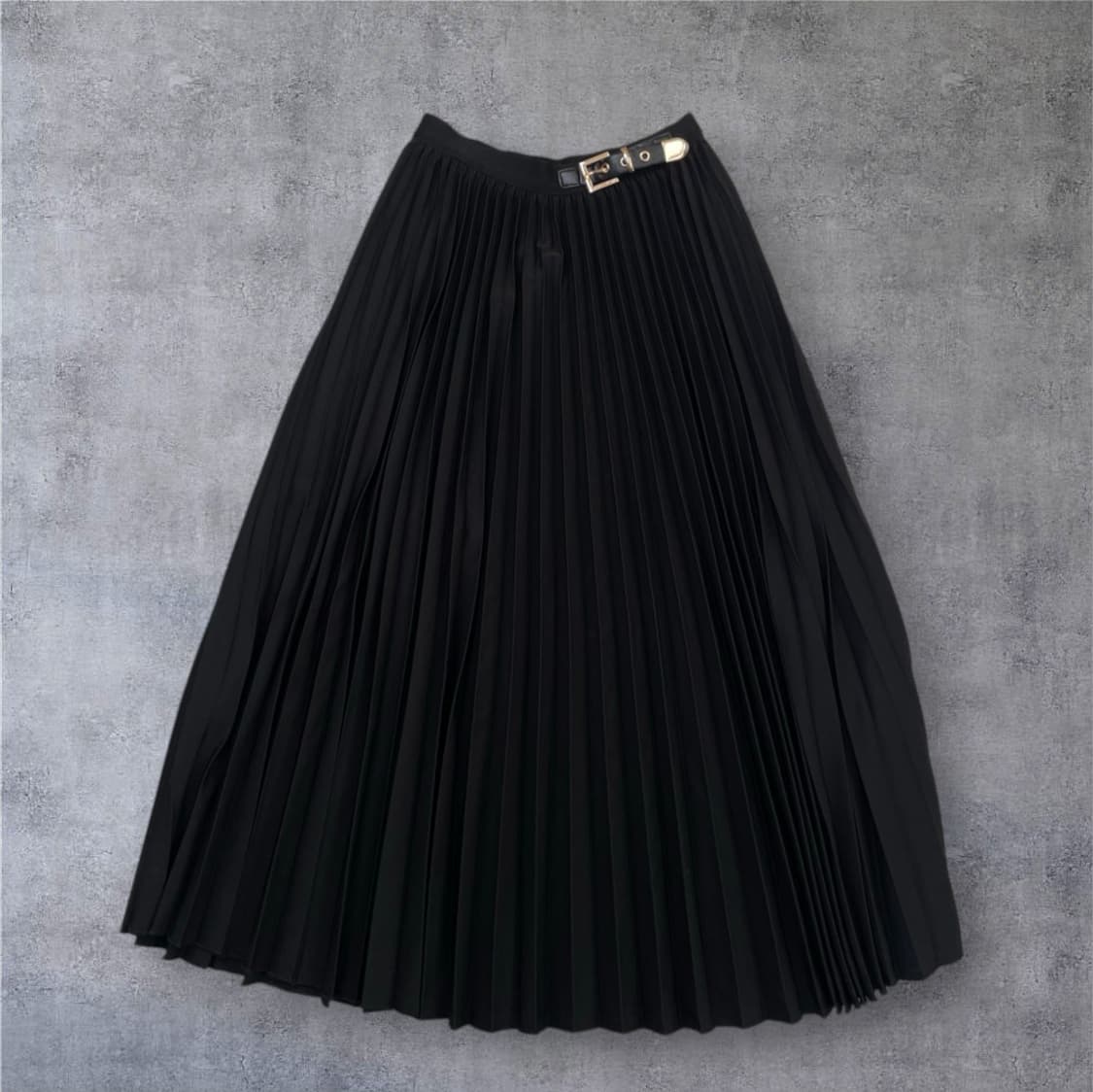 발렌티노 Valentino 블랙 벨트 디테일 플리츠 롱 스커트 S 상품이미지2