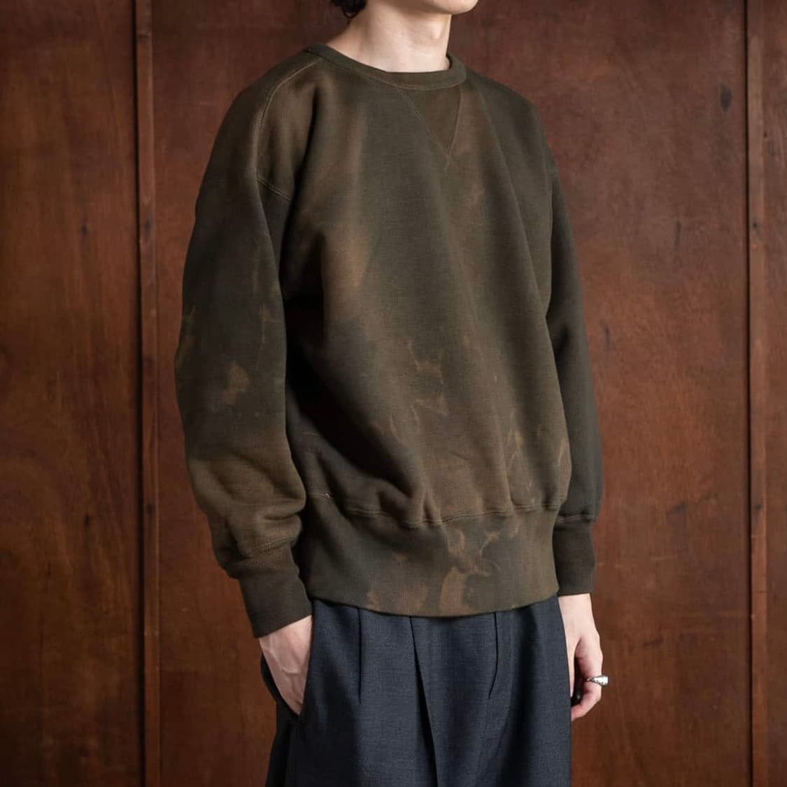 [40]타이가 타카하시 lot.603 믹스 그린 다잉 스웻 셔츠 상품이미지1