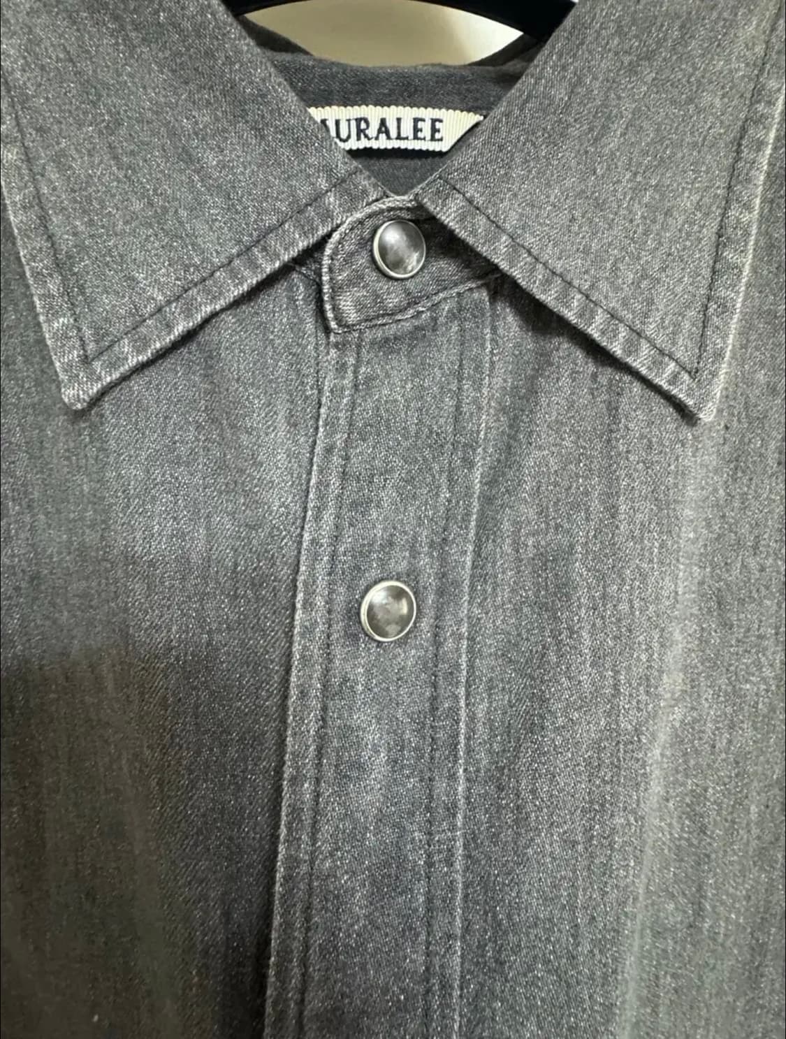 오라리 셀비지 슈퍼 라이트 데님셔츠 5사이즈 상품이미지3