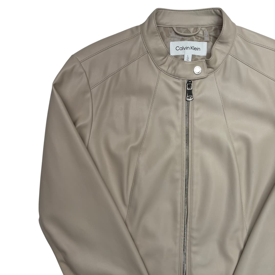 캘빈 클라인 아이보리 레더 바이커 자켓 L 상품이미지2