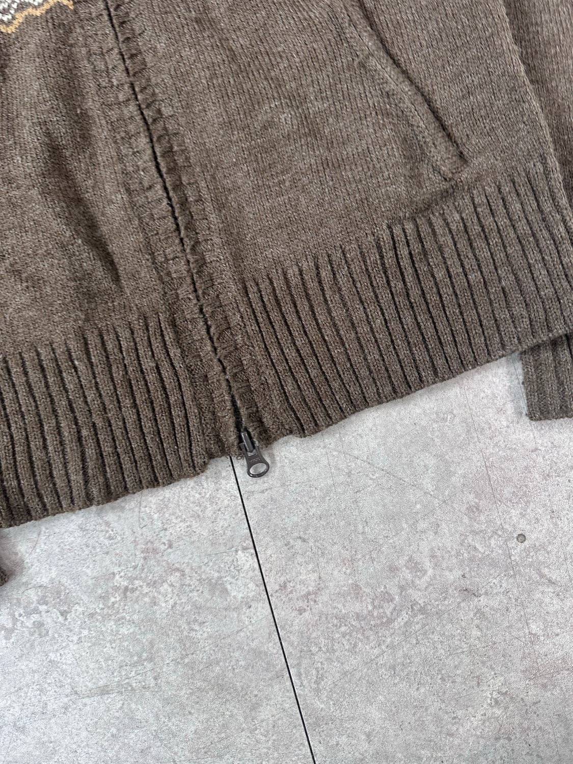 brown nordic knit hood zip-up 상품이미지4