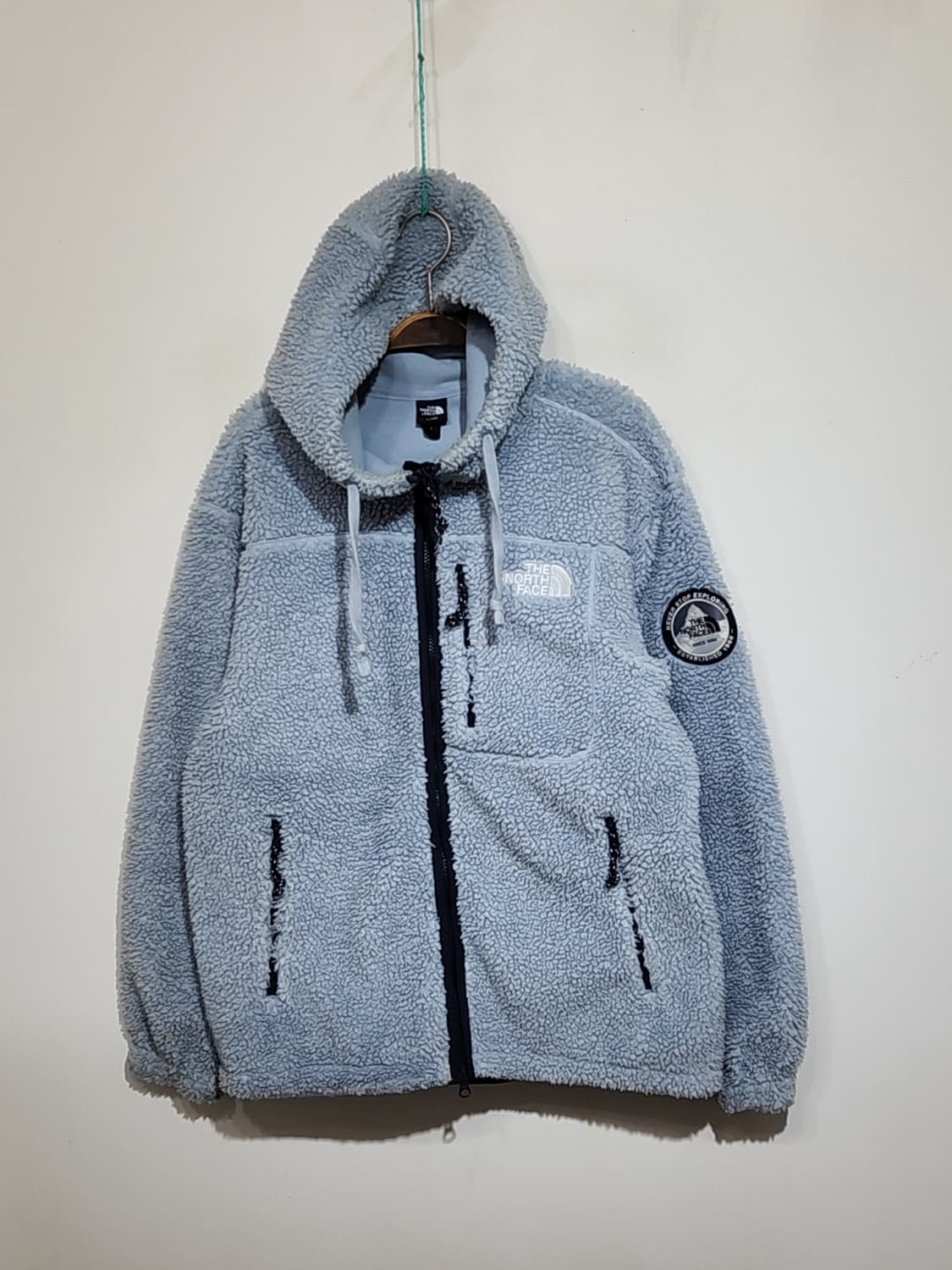 (L) 노스페이스 플리스 점퍼 하늘색 뽀글이 후리스 후드자켓  상품이미지1