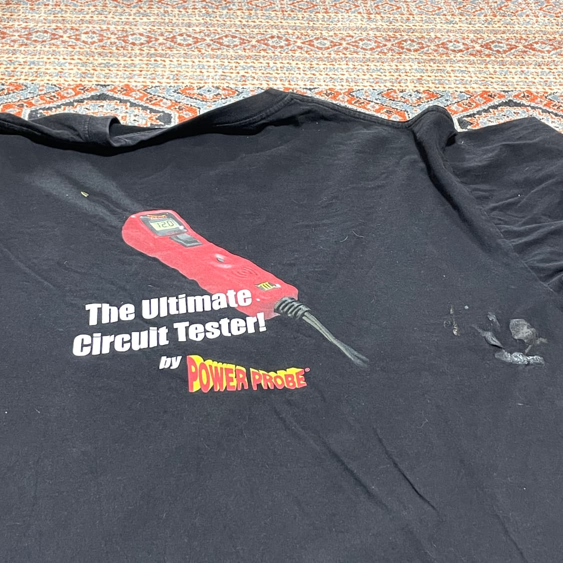 빈티지 스펠 프린팅 블랙 반팔티셔츠 남성2XL 상품이미지6