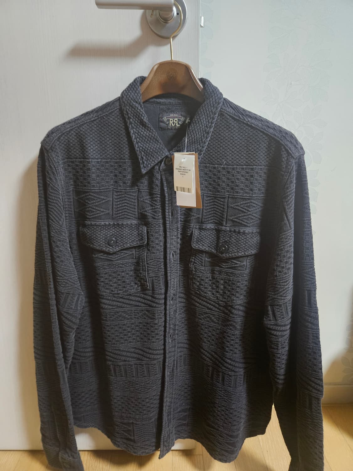 rrl 자카드 니트워크 셔츠 자켓 L 상품이미지1
