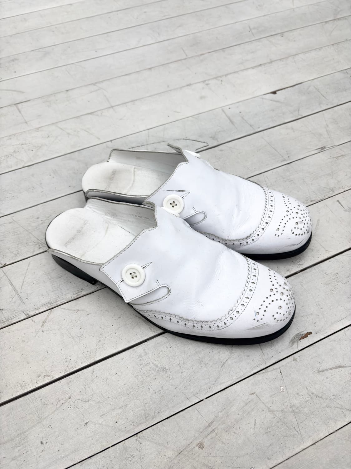 WHITE LEATHER MULES 상품이미지3