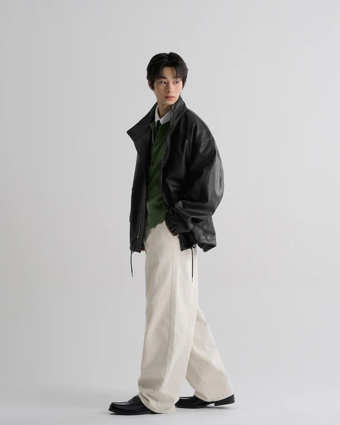 에잇세컨즈 블랙 레더 자켓 상품이미지5