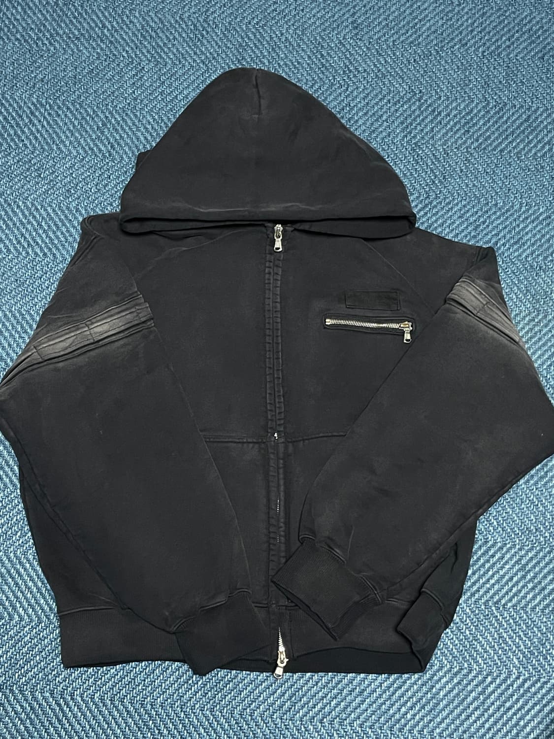 [2->3] 포그서비스 빈티지 시스템 후드집업 블랙 후디진호 상품이미지1