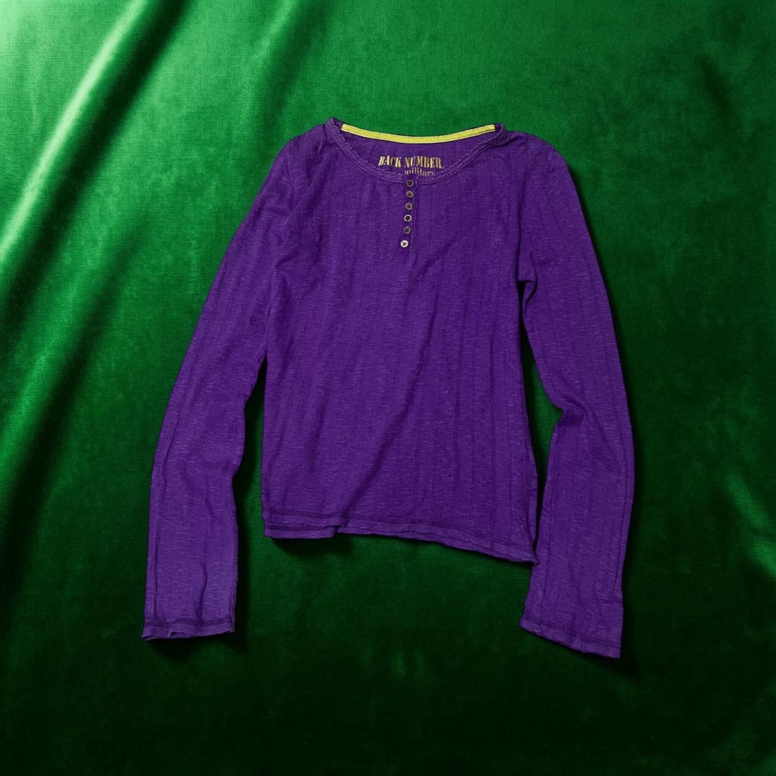 purple long sleeve button top 상품이미지1