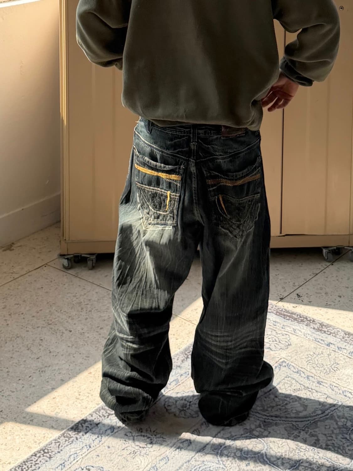 빈티지 자수 힙합팬츠 상품이미지1