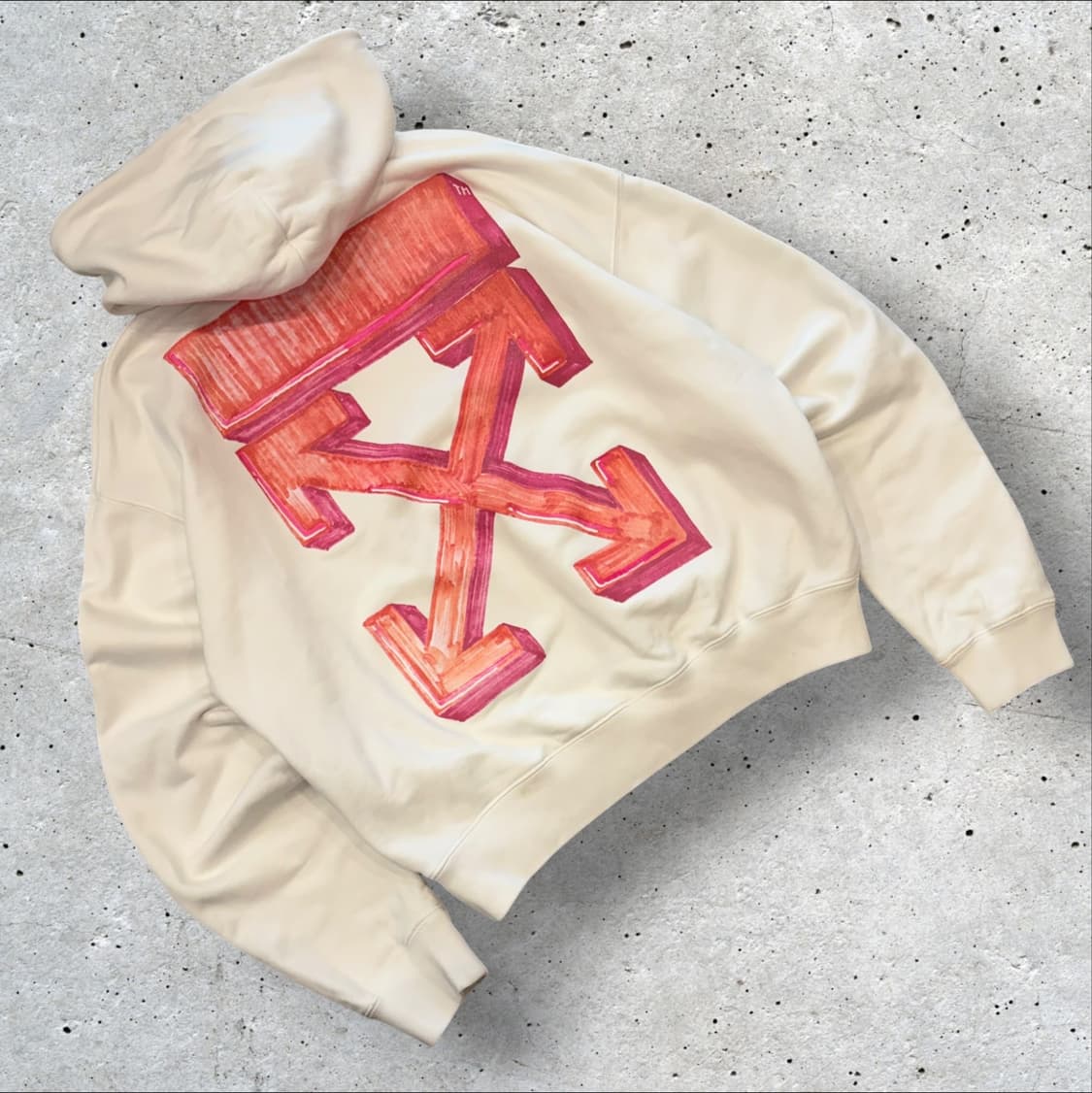 [L] 20FW 오프화이트 마커 빅로고 후드티 화이트 D404 상품이미지1