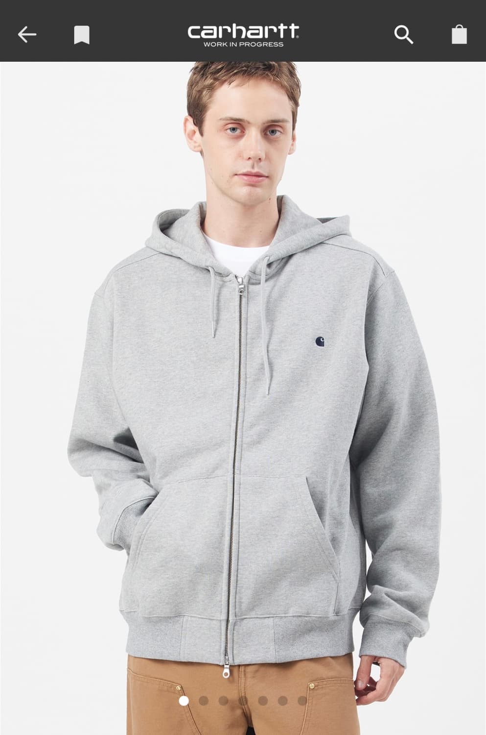 칼하트 WIP 메디슨 후드 집업 자켓 그레이(M) 상품이미지1