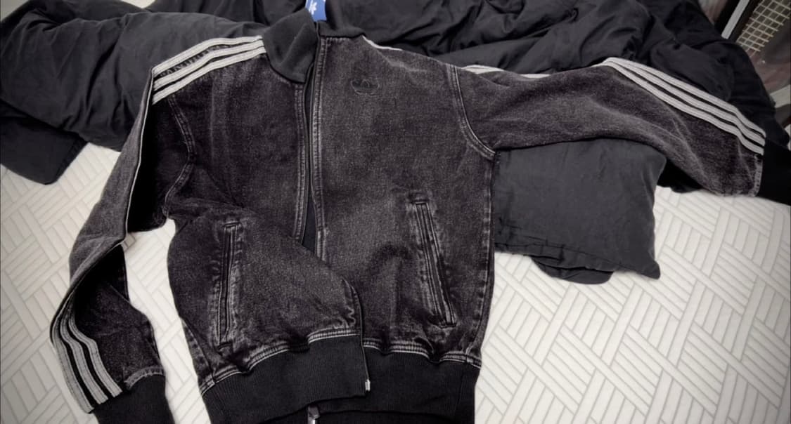 아디다스 파이어버드 데님 져지 블랙 트랙탑 XS  상품이미지1