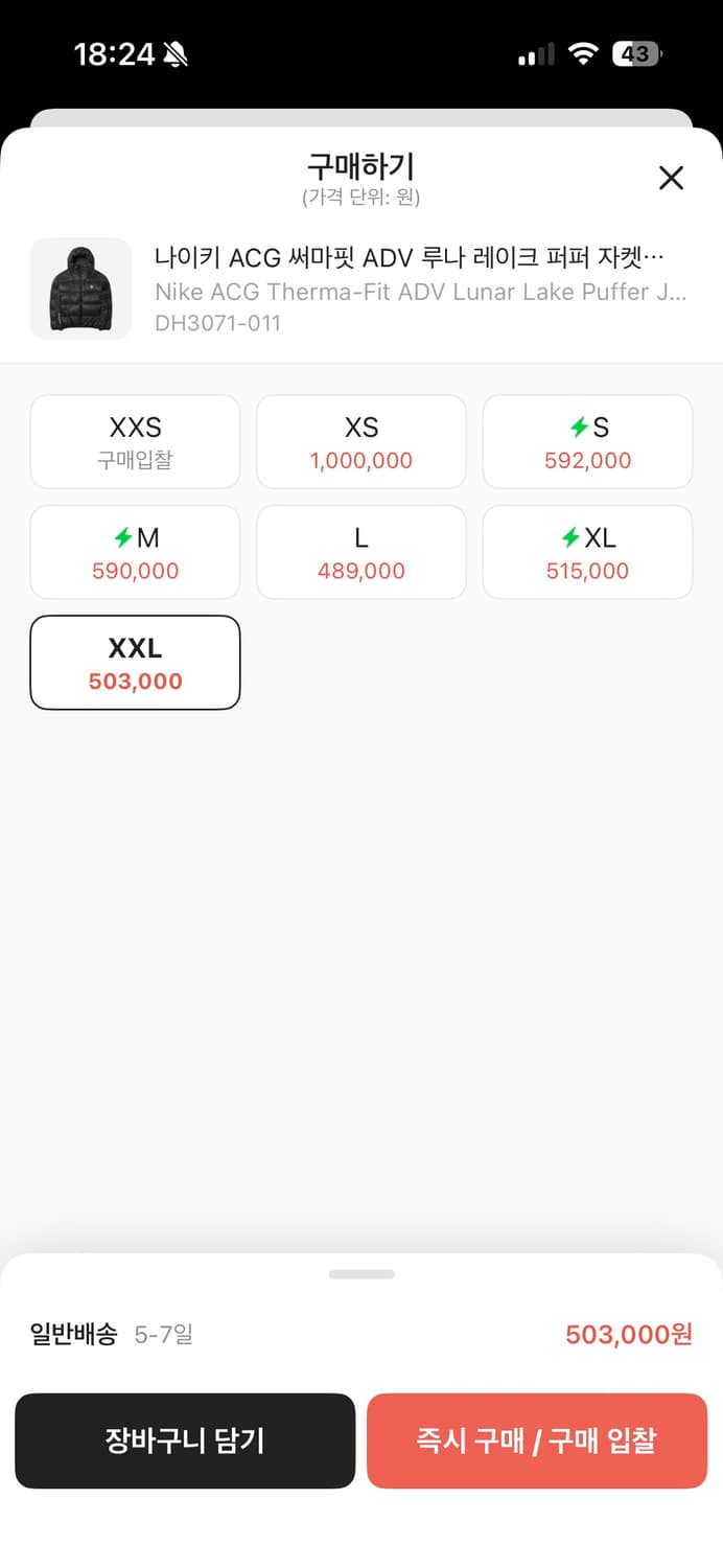 Acg 루나레이크 패딩 1회착 상품이미지4