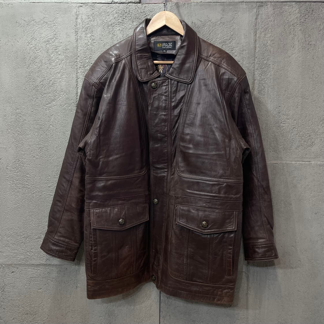 빈티지 브라운 양가죽 레더자켓 상품이미지2