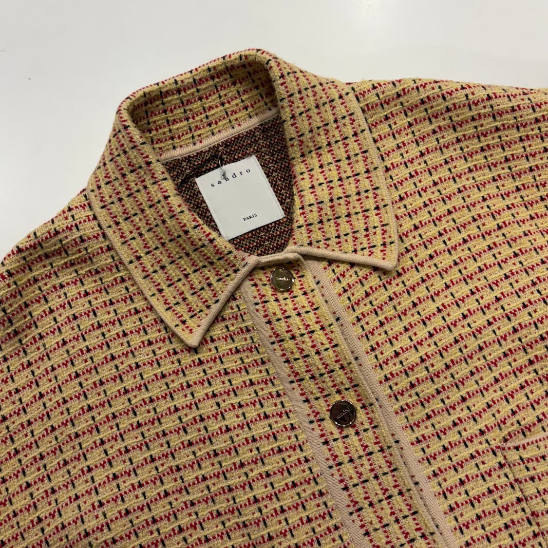 [3] 23FW 산드로 트위드 자켓 옐로우 레드 C962 상품이미지3