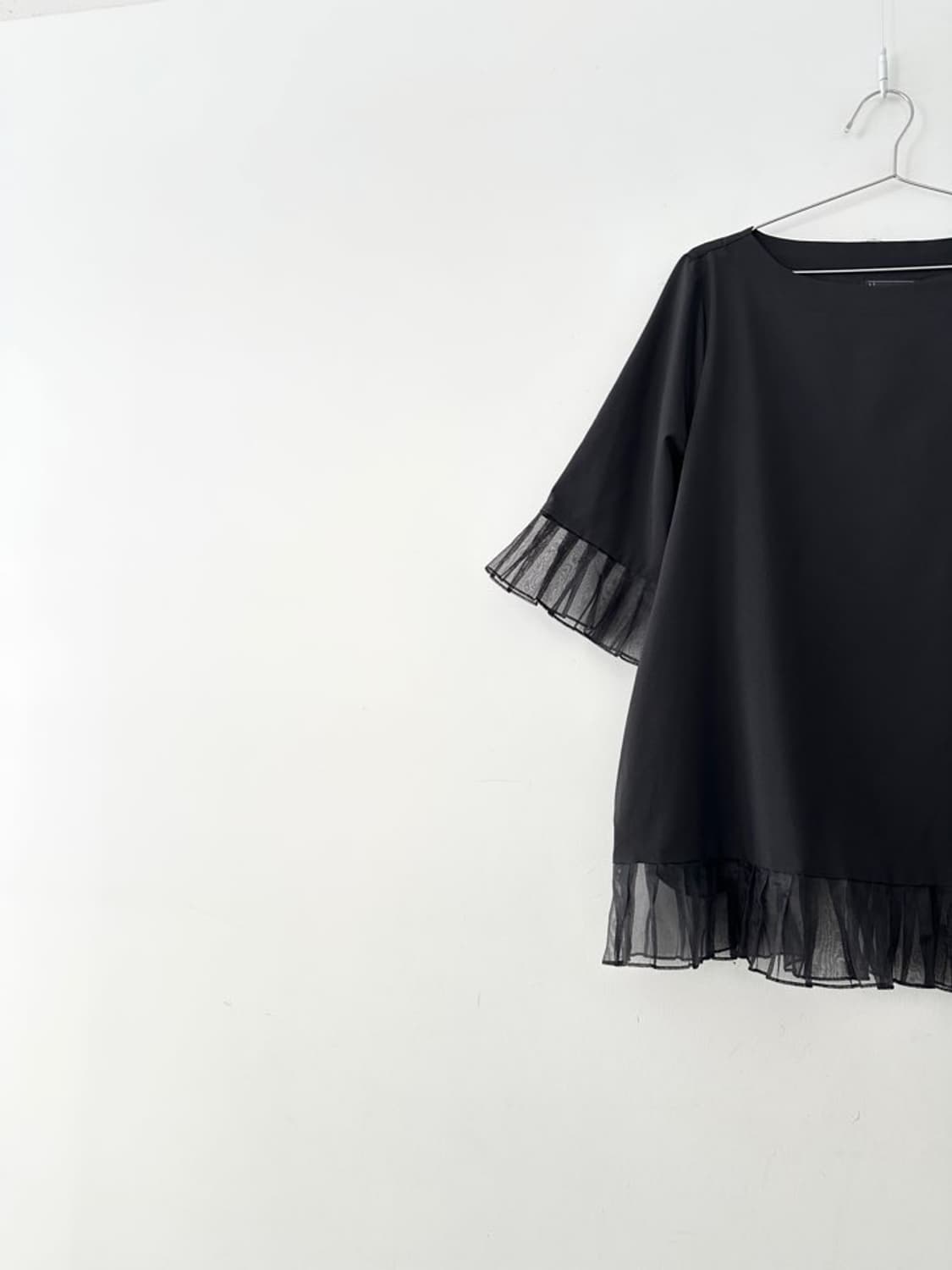 Organza ruffle mix top 상품이미지2