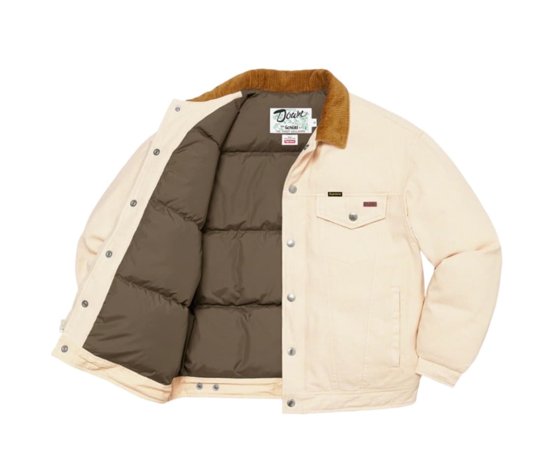 슈프림 x 쇼트 캔버스 다운 트러커 자켓 내츄럴 - 22FW 상품이미지3