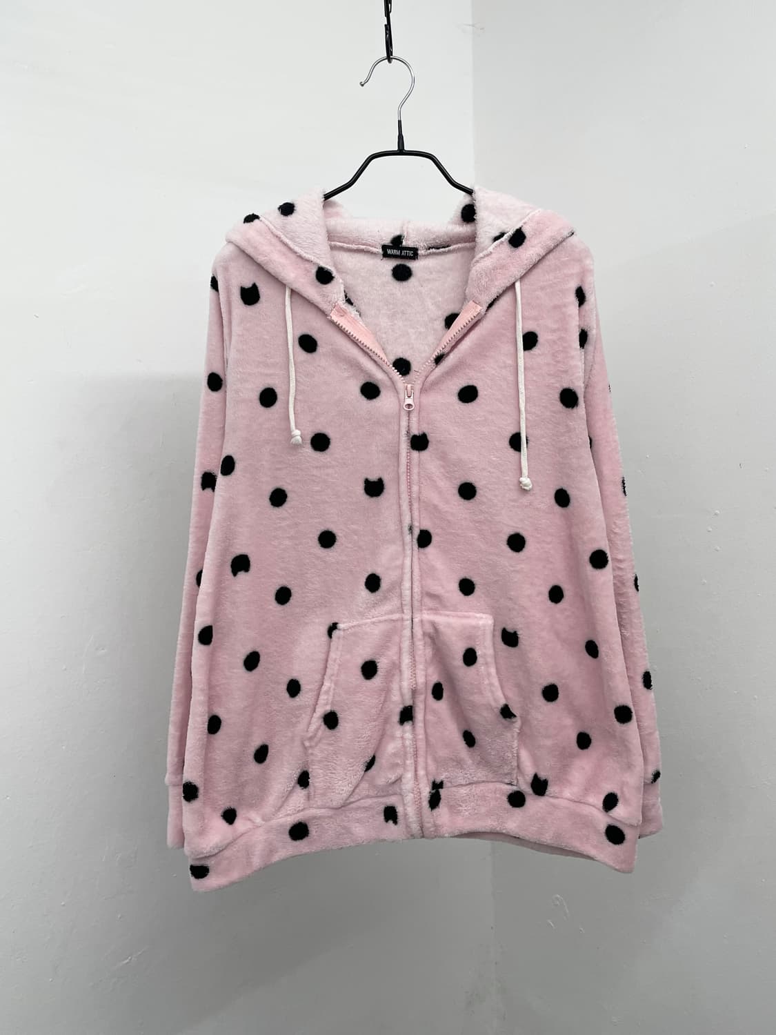 로맨틱갸루 핑크 도트 네코 플리스 후집 상품이미지7